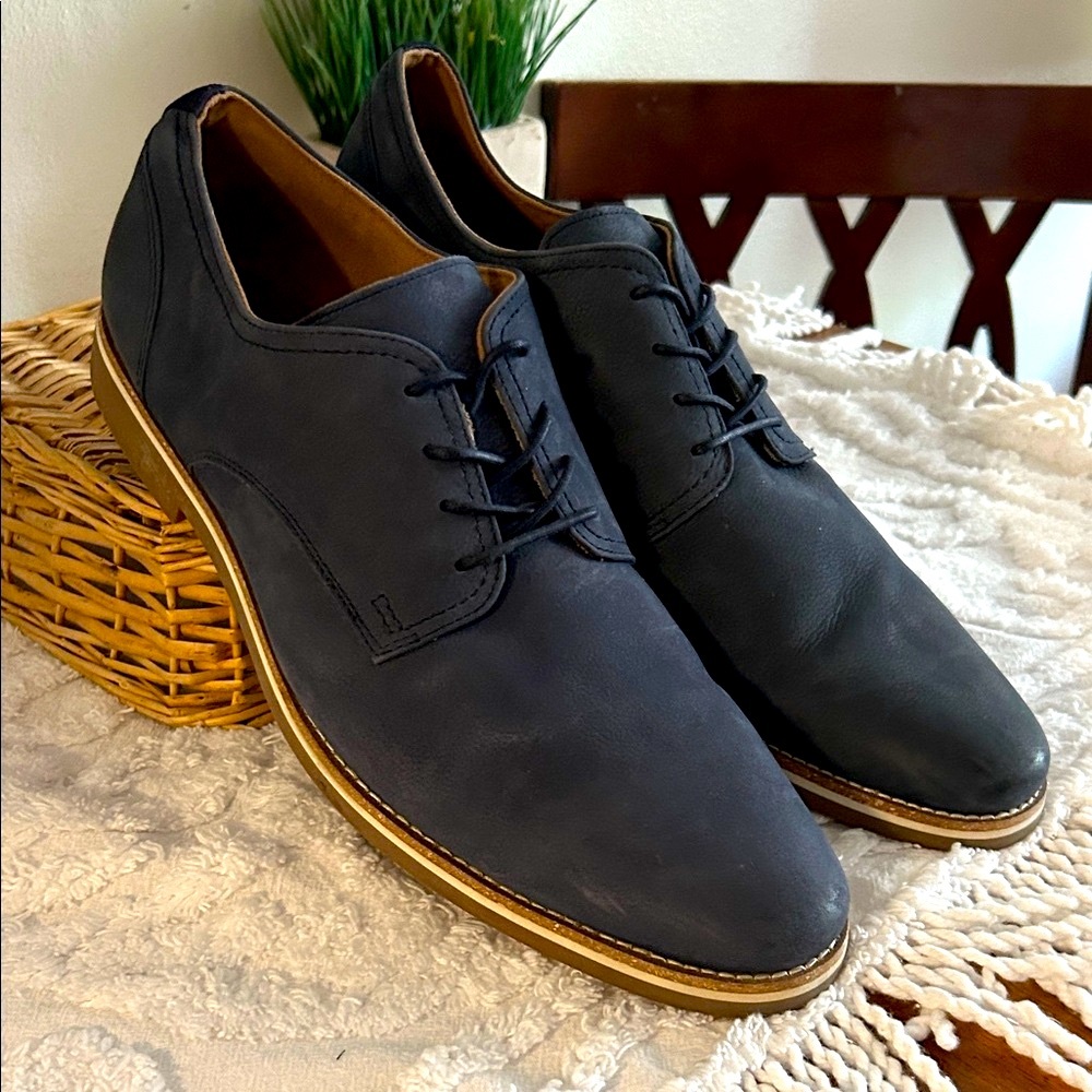 Aldo NavyBlue Suede Leather Plain Toe Lace Up Derbys Oxford Shoes 12M